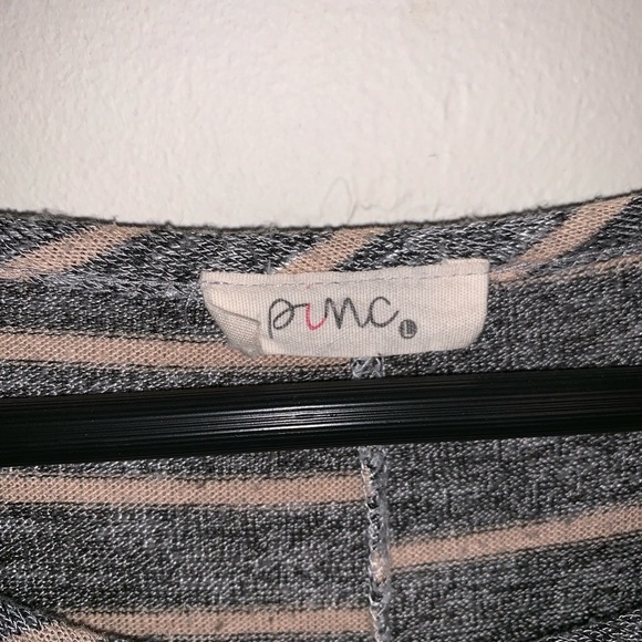 Pinc Knit Swing Dress with Long Sleeves and Horizontal Stripes - Picture 6 of 6